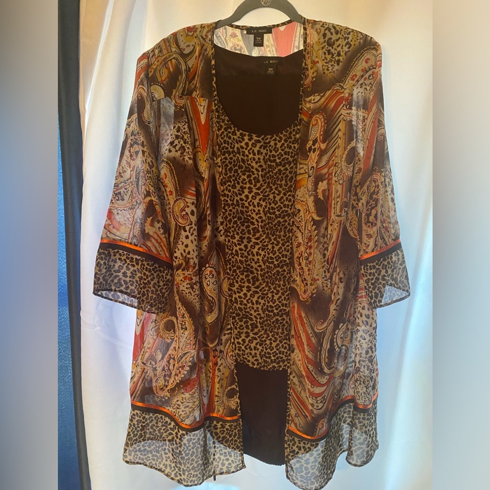 3 piece lepoard pant oufit